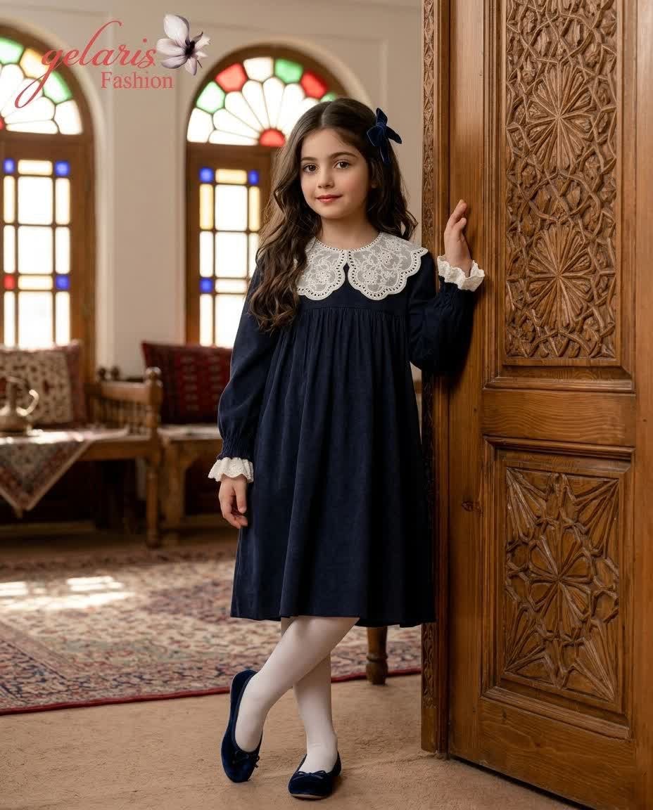 پیراهن مخمل کبریتی مدل گلوریا