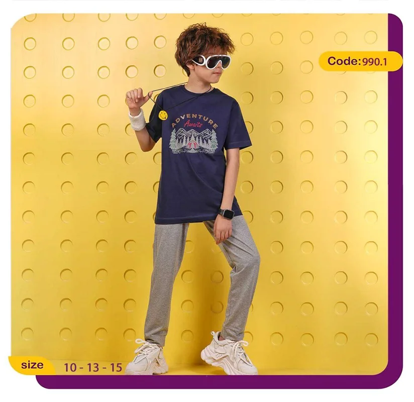 ست تیشرت وشلوار راحتی پسرانه مدل کمپ