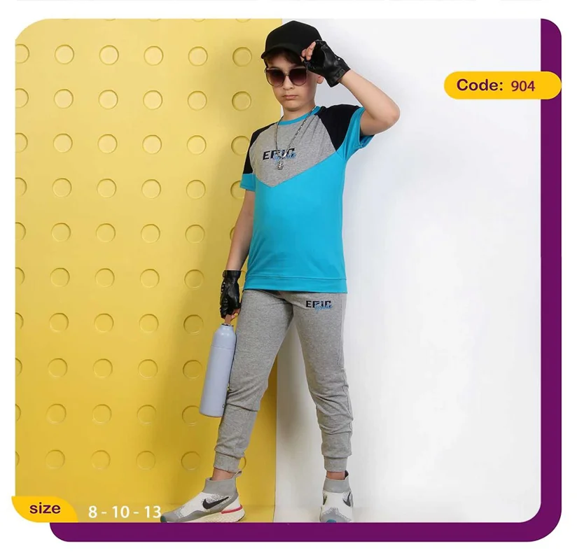 ست تی شرت و شلوار راحتی پسرانه با طرح Sport