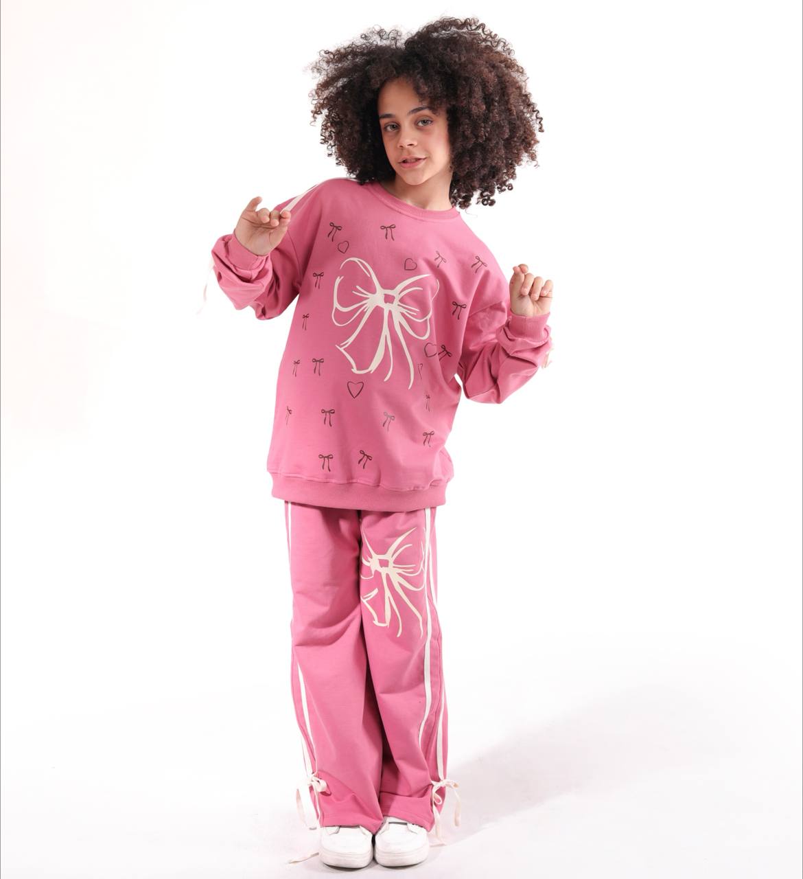 ست بلوز و شلوار دخترانه مدل روبان دار