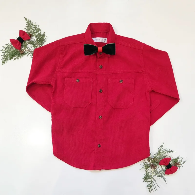 پیراهن پسرانه مخمل کبریتی