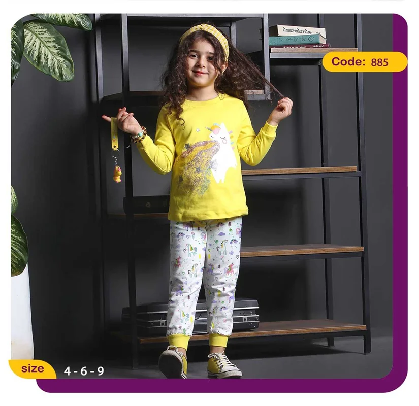 ست راحتی دخترانه طرح تکشاخ