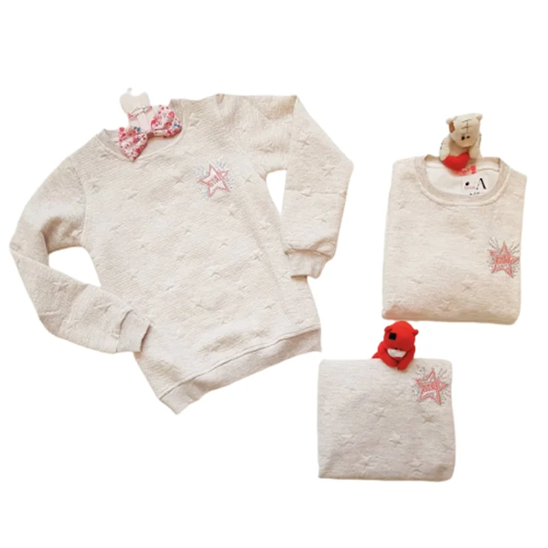 بلوز نخ پنبه ای دخترانه با طرح برجسته ی ستاره